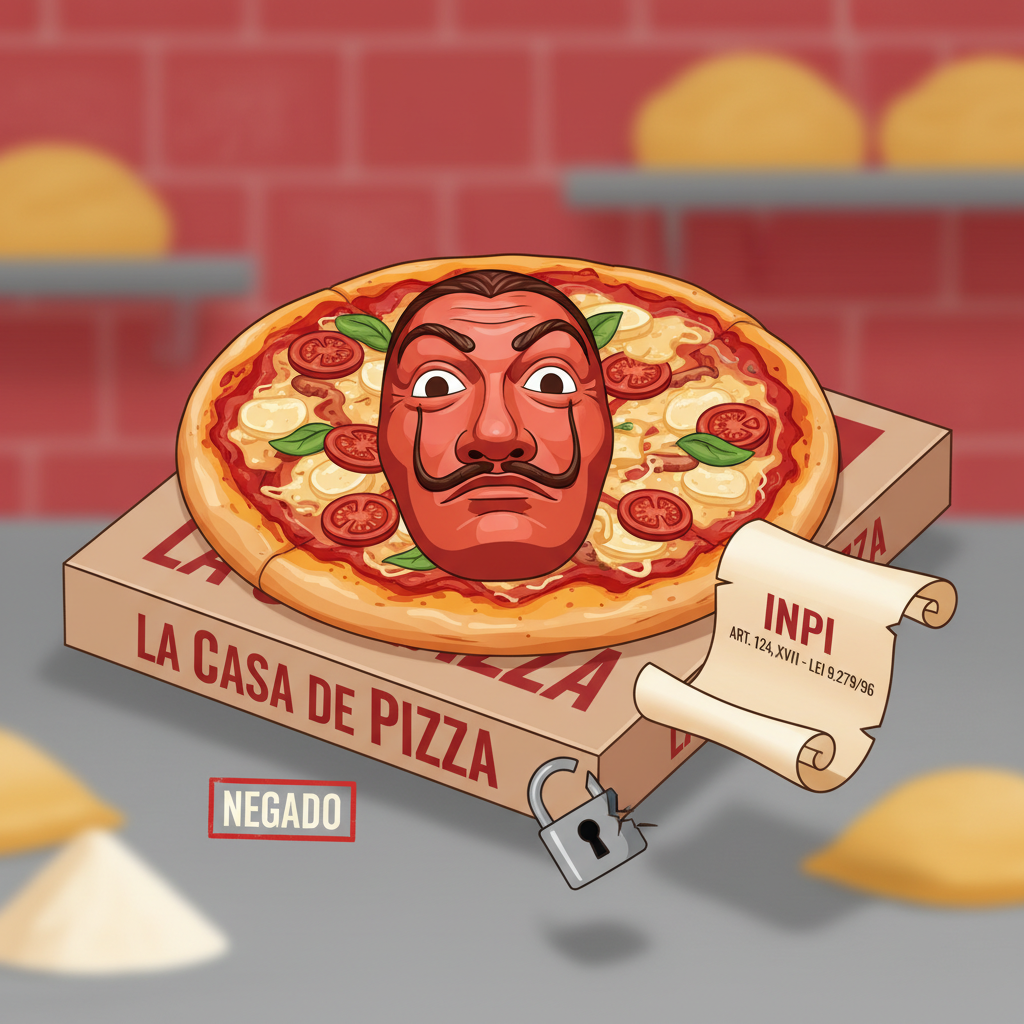 Indeferimento de registro de marca La Casa de Pizza pelo INPI por imitação de título protegido por direitos autorais